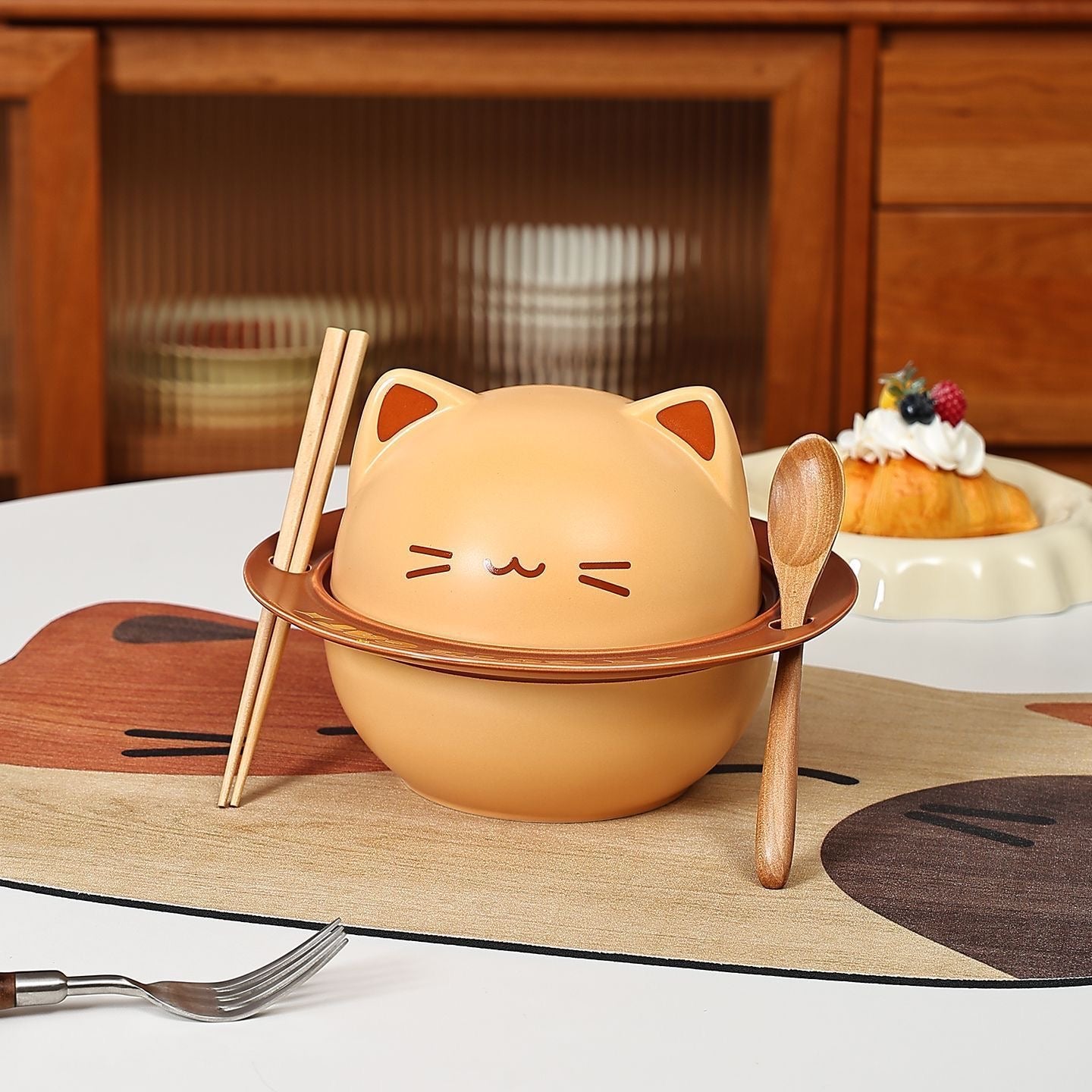 (九月)超可爱小猫猫泡面碗(礼盒赠碗筷)