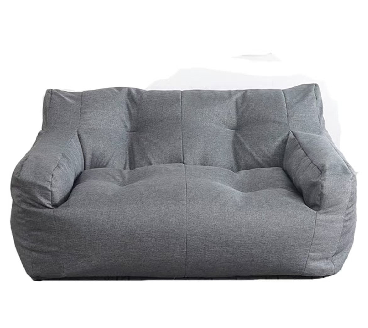 white with grey double size beanbag