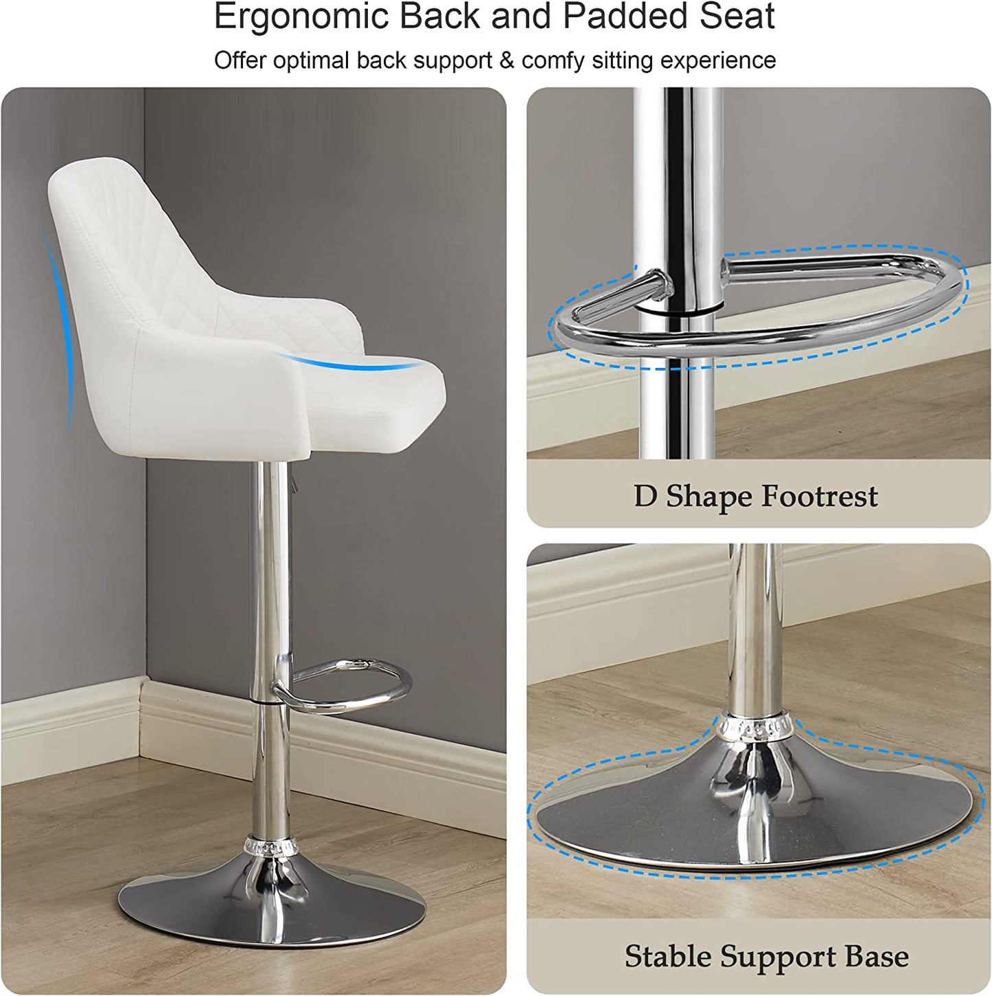 白色皮质吧台椅bar stool