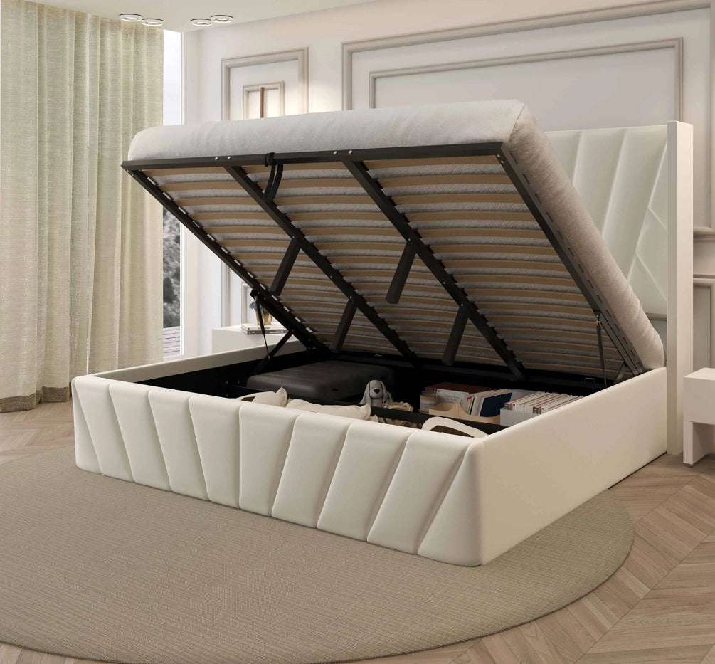 Ivory Eva Lift-Up Storage Bed
