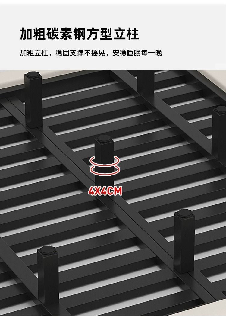 Queen size无敌结实奶油白悬浮床架