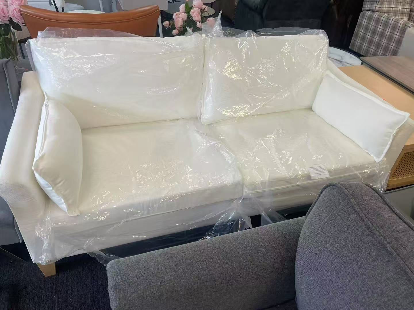 190cm奶油白简约百搭小沙发