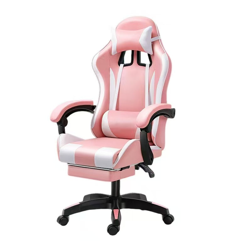 pink & White PU gaming chair