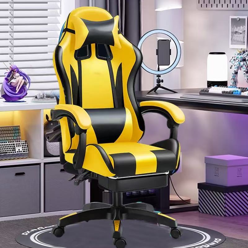 Black & yellow PU gaming chair