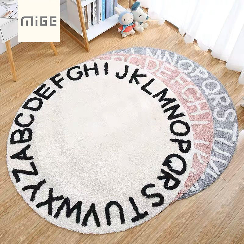 圆型羊羔绒地毯Super Soft Fluffy Shag Circle Area Rugs for Bedroom