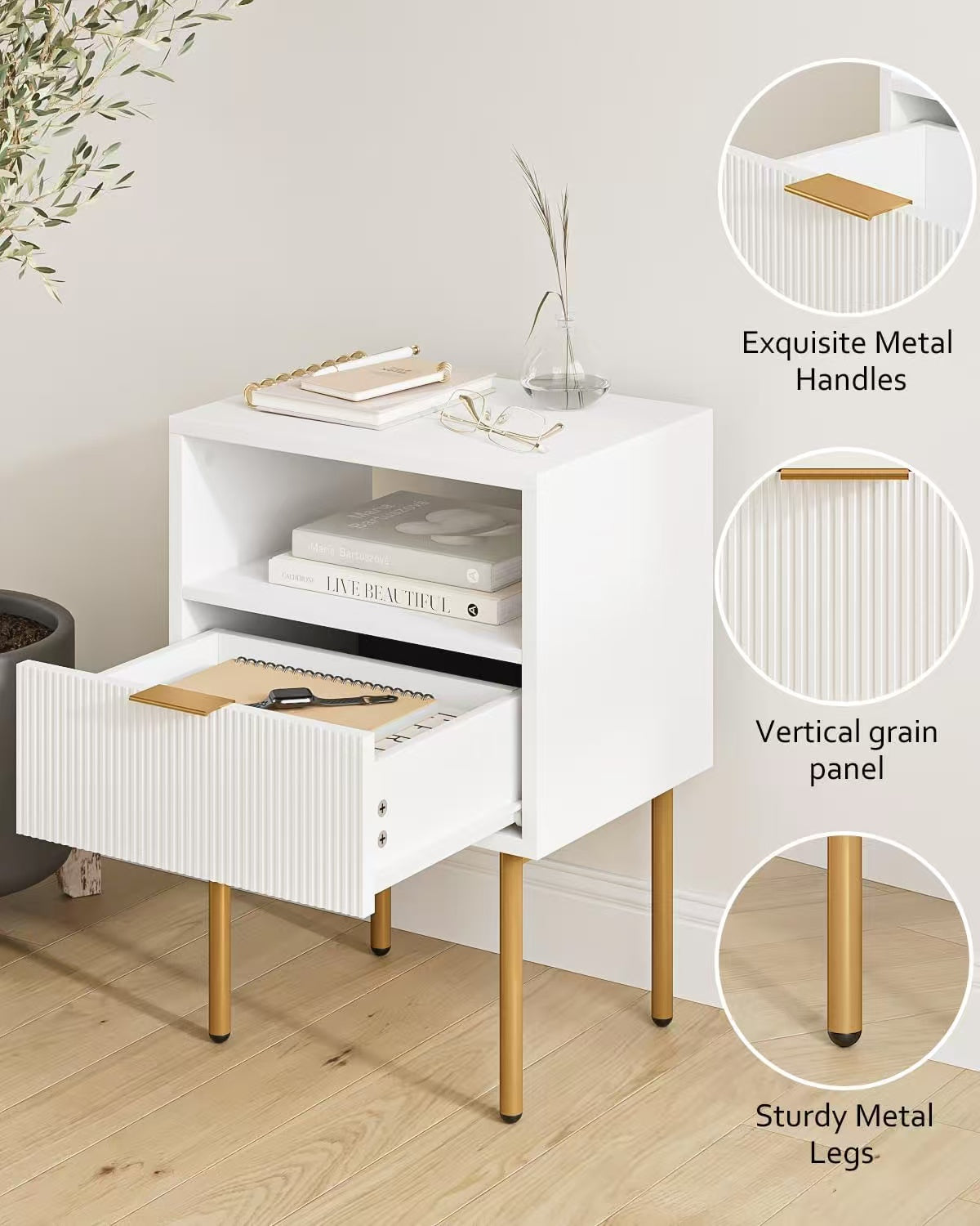 轻奢床头柜(自带插排)