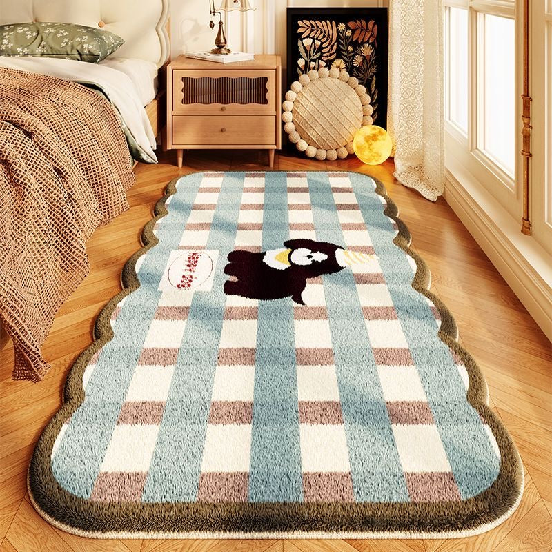 180*60cm 仿羊绒床边毯 happy dog soft rug