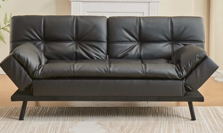Black Pu futon sofa bed