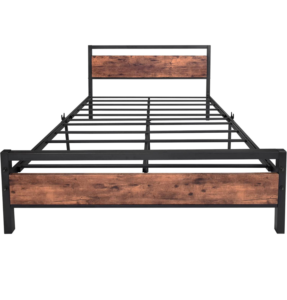 Bed Frame with Wooden Headboard and Footboard