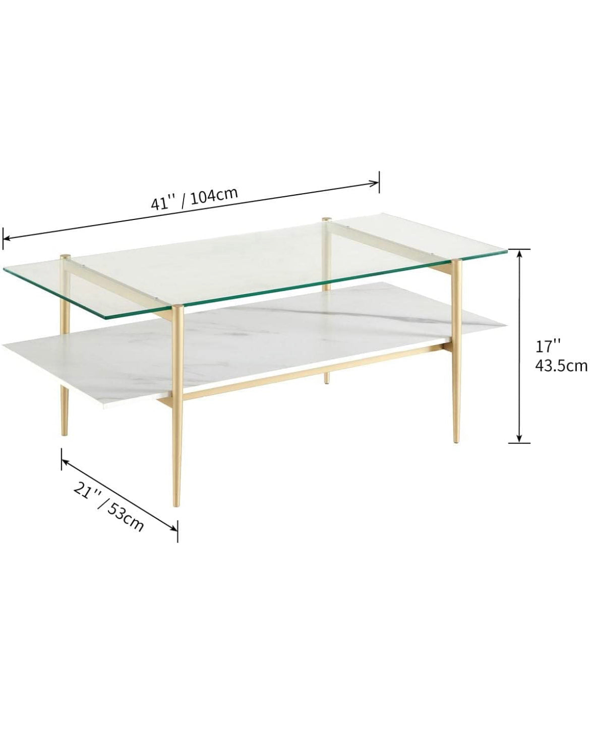 Clear Double Layer Glass Coffee Table
