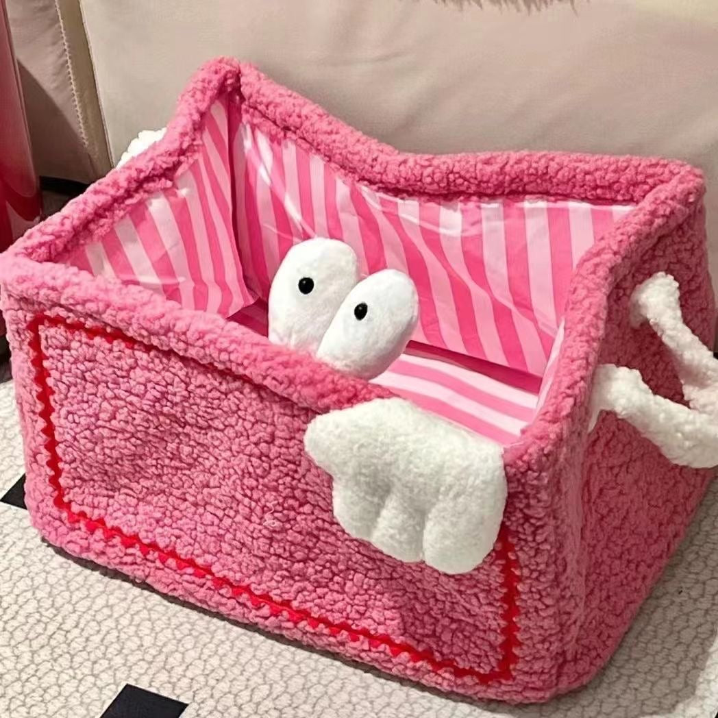 30*25*20cm小号小怪兽毛绒收纳框