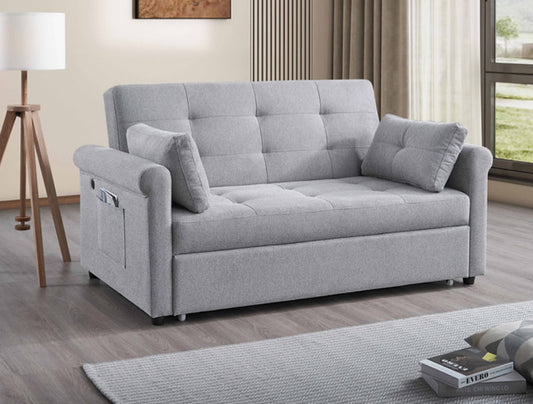1.65米奶油色现代双人沙发床，3合1可拉出沙发床，三折叠床垫1.65m cream Modern Loveseat,3-in-1 Pull Out Sleeper Sofa Bed with Tri-Folding Mattress