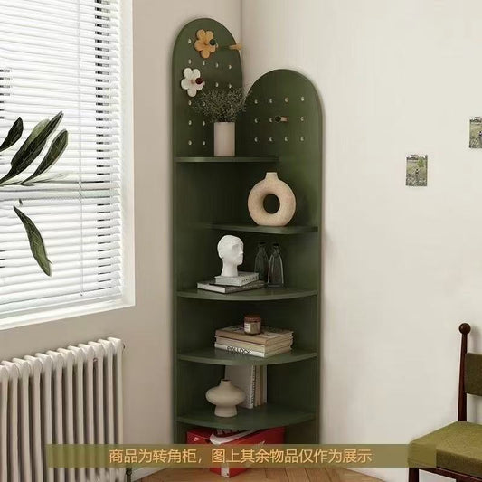 牛油果绿实木三角柜靠墙转角柜