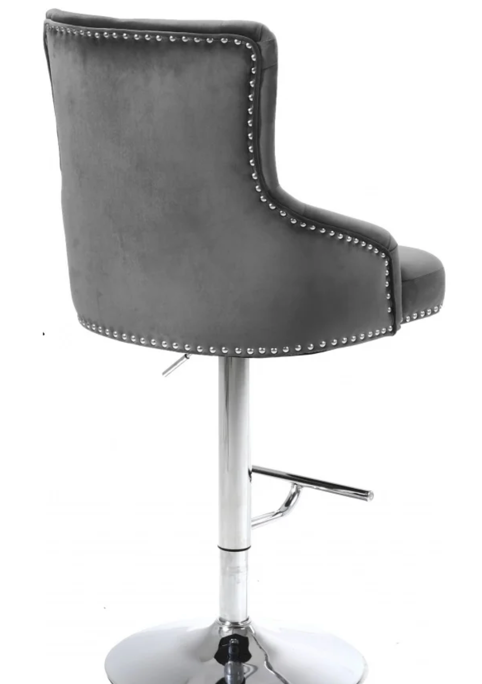 轻奢天鹅绒吧台椅Grey velvet Bar Stool