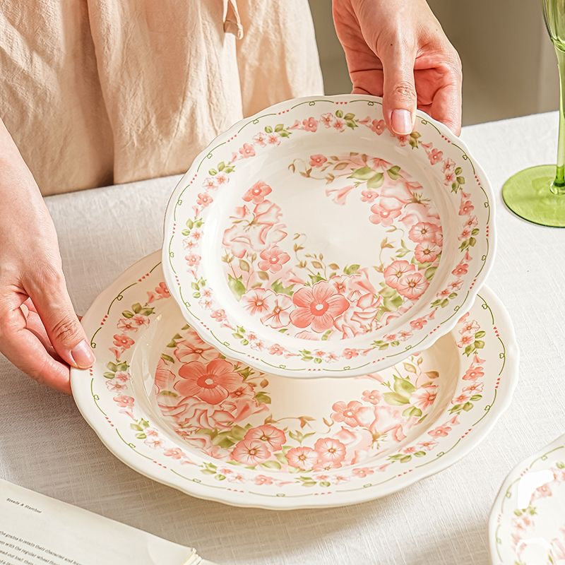 38pcs 田园小碎花碗碟套装