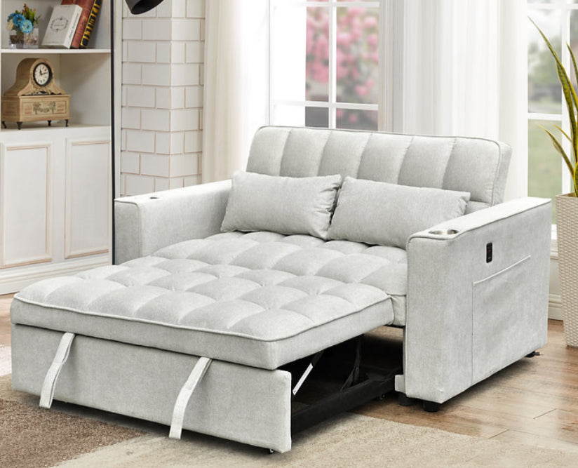 1.44m light grey sleeper sofabed