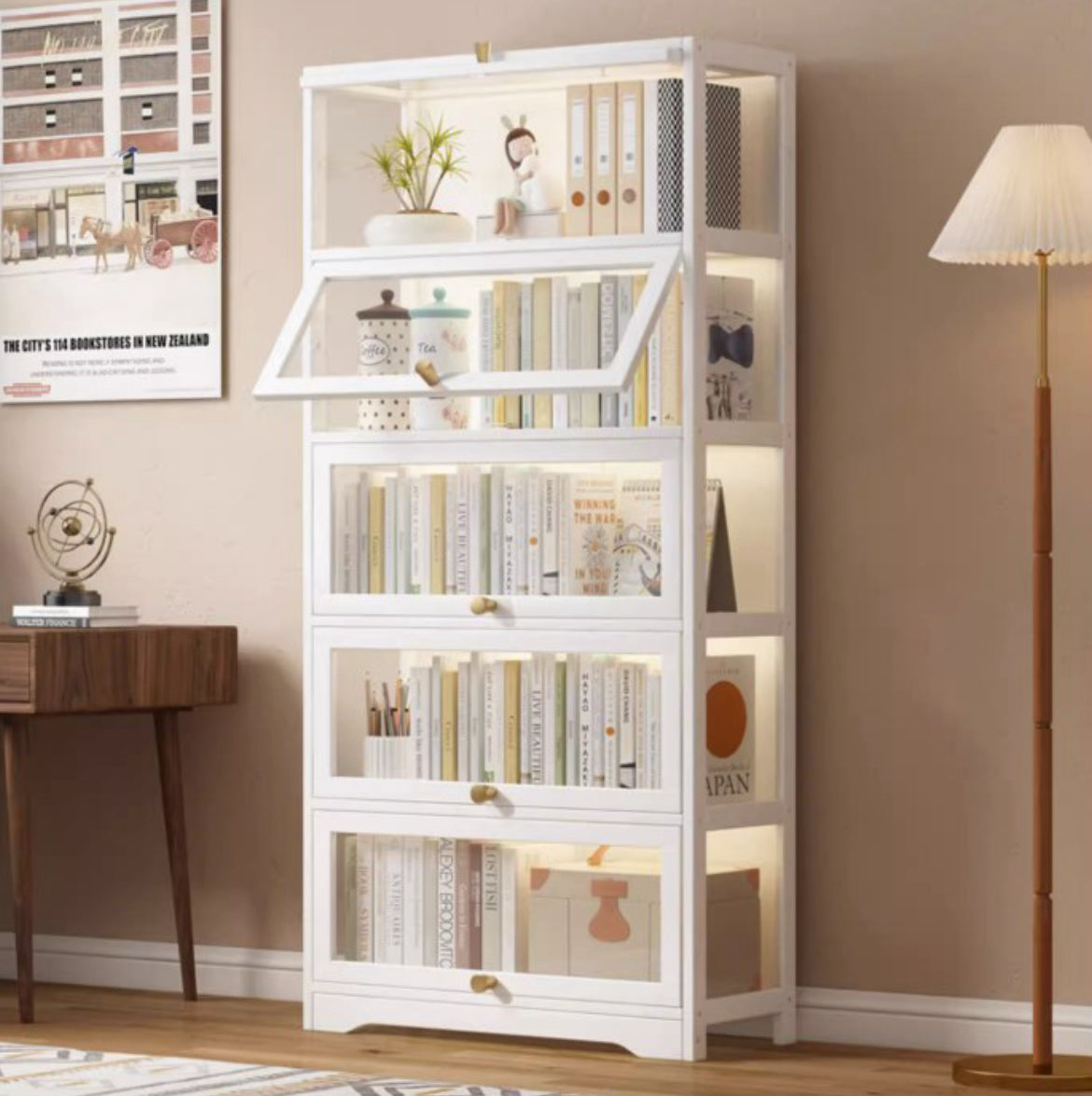 Dustproof Glass Door Bookshelf书柜