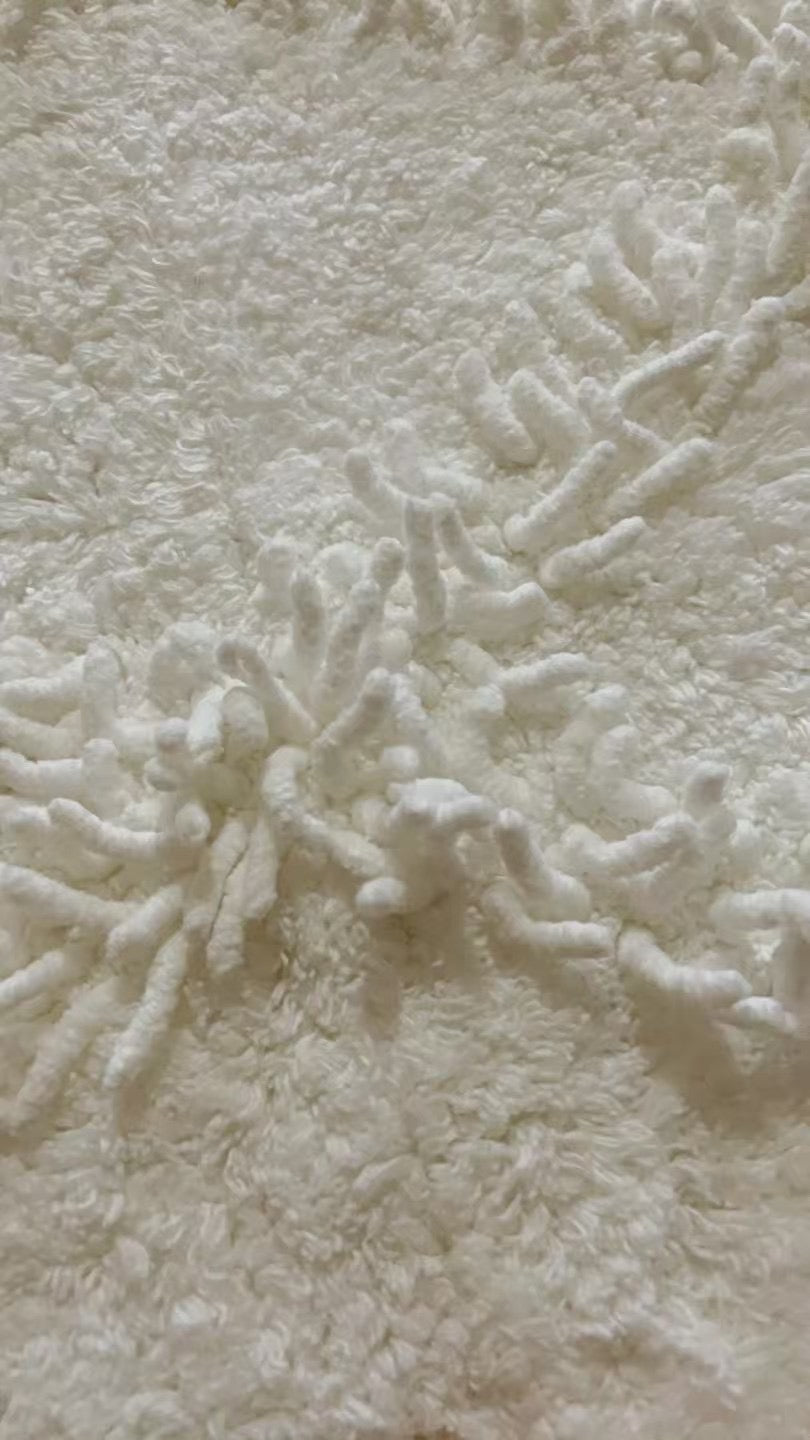 北欧明黄纯棉雪尼尔吸有吸水地垫