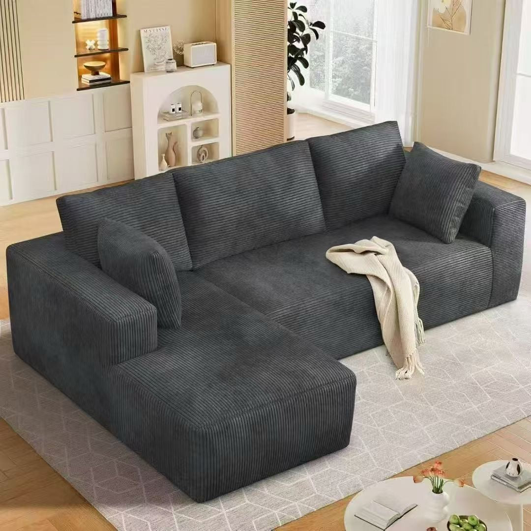 2.65m 超长黑色绒面沙发sofa