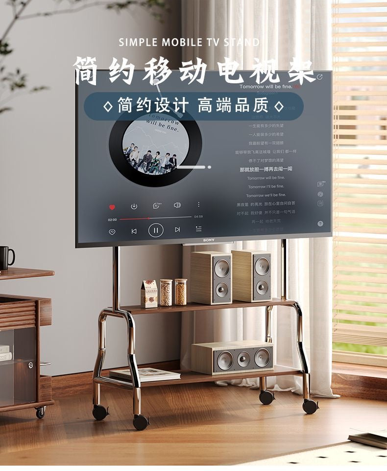 （9月）中古不锈钢双层置物移动电视架