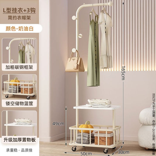 166*45cm多功能边几收纳挂衣架脏衣篮