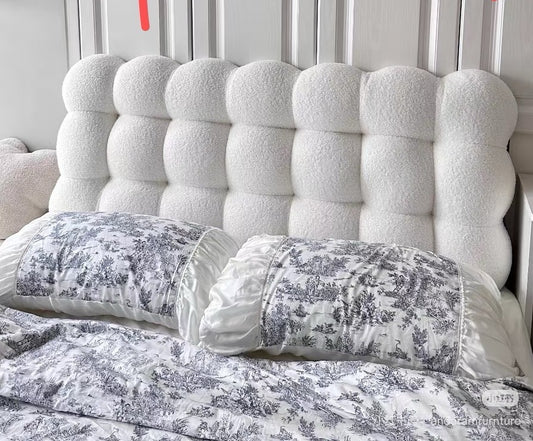 棉花糖羊羔绒床靠