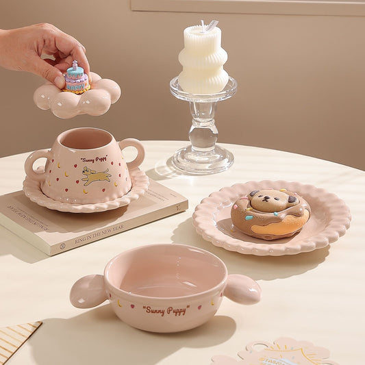粉色多功能蛋糕餐具茶具