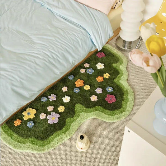 120*60cm 花园苔藓床边毯rug
