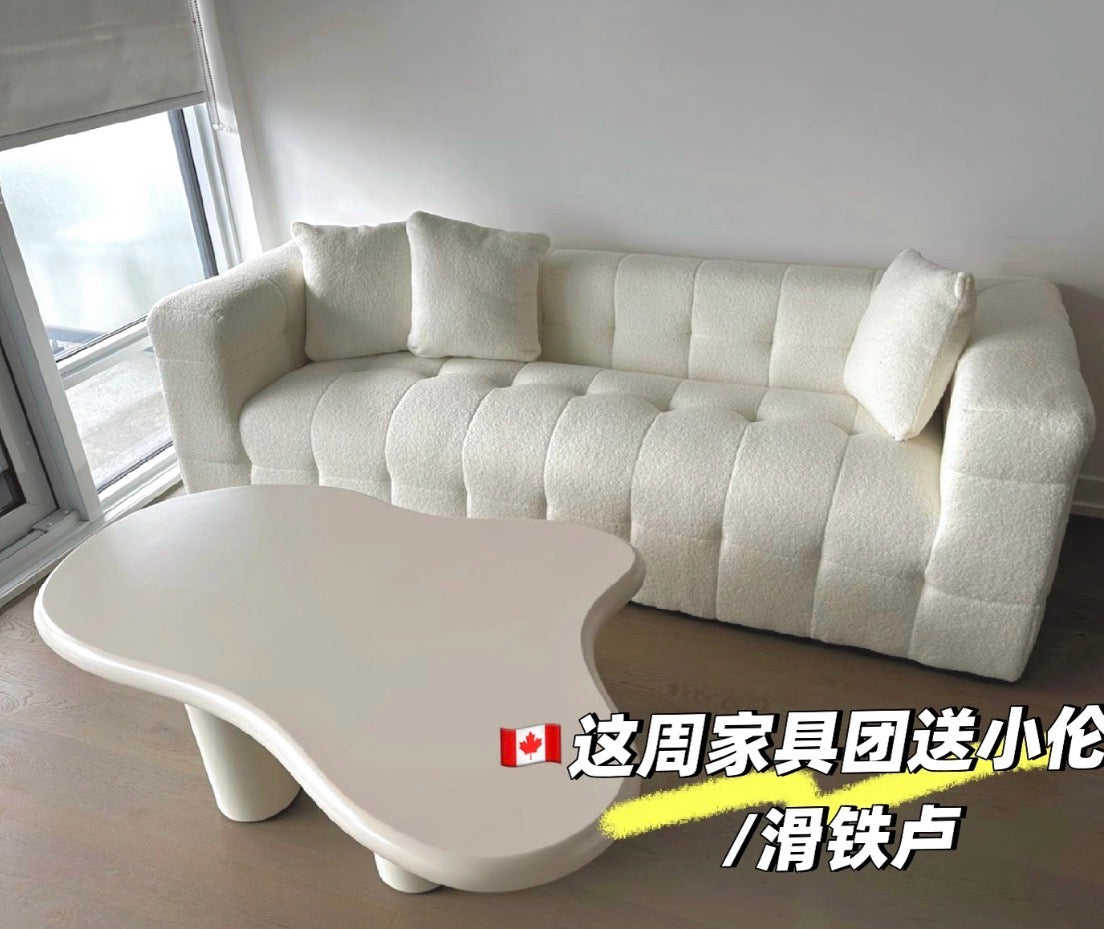 （九月）2.1m 棉花糖羊羔绒沙发（仅带两个枕头）