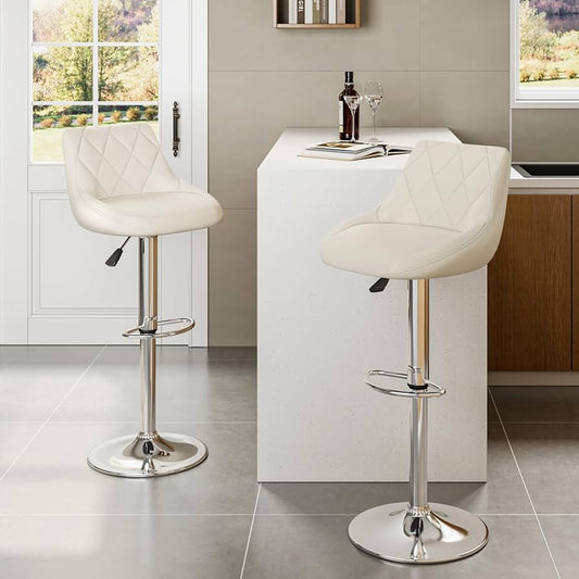 白色皮质吧台椅bar stool
