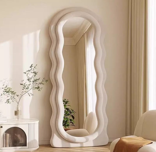 米白奶油落地镜