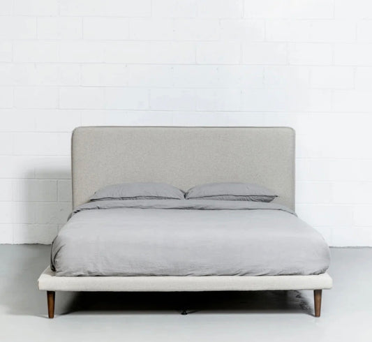 Queen size 轻奢灰软包床架