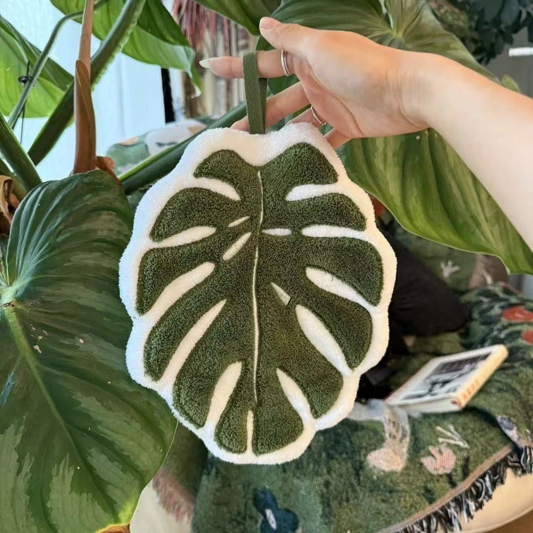 （九月）龟背竹吸水可挂式擦手巾