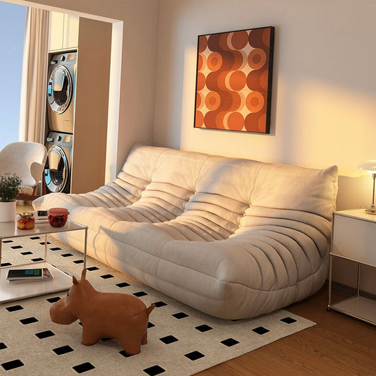 1.8m 米白麂皮绒毛毛虫沙发