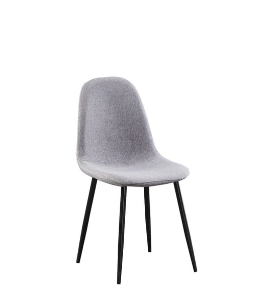 Grey Fabric Seat With Black Legs灰色简约布椅