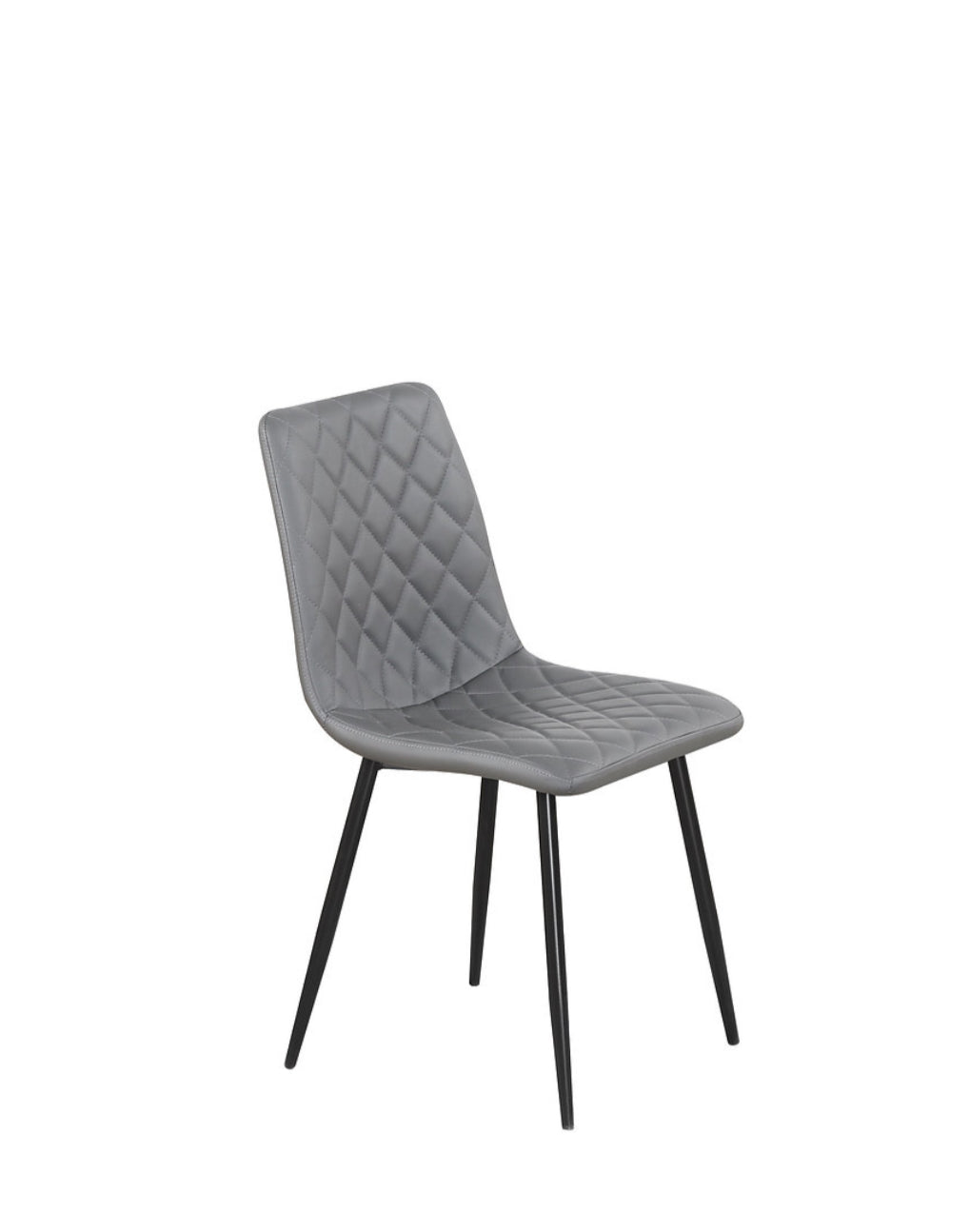 Upholstered Grey Seat With Black Legs皮灰椅