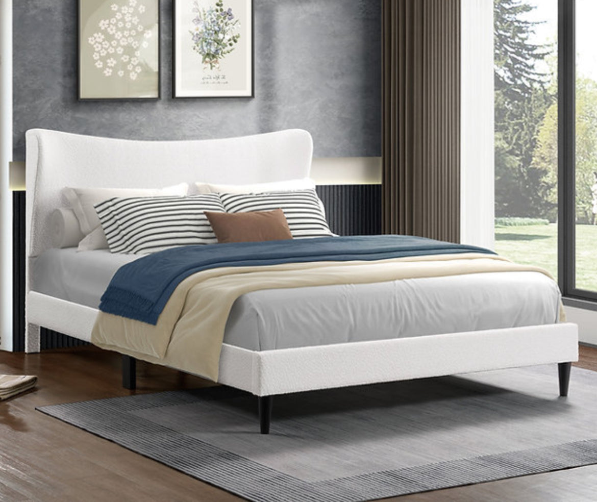 Elegant Curved Headboard with Subtle Winged Sides bed frame