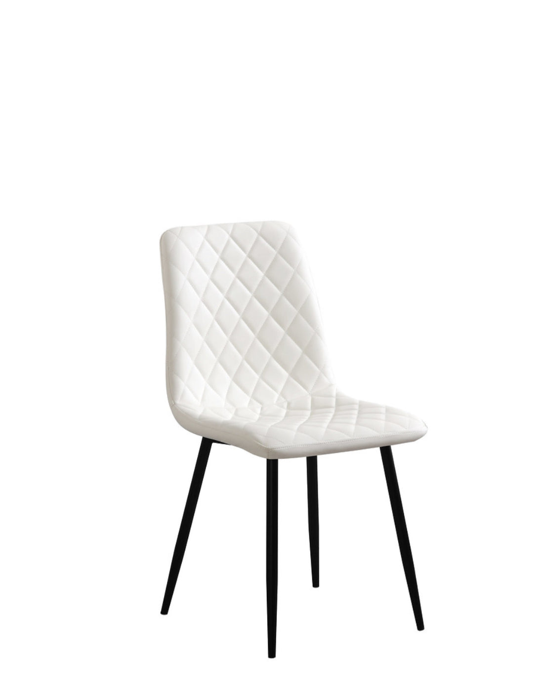 Upholstered White Seat With Black Legs 白色皮椅