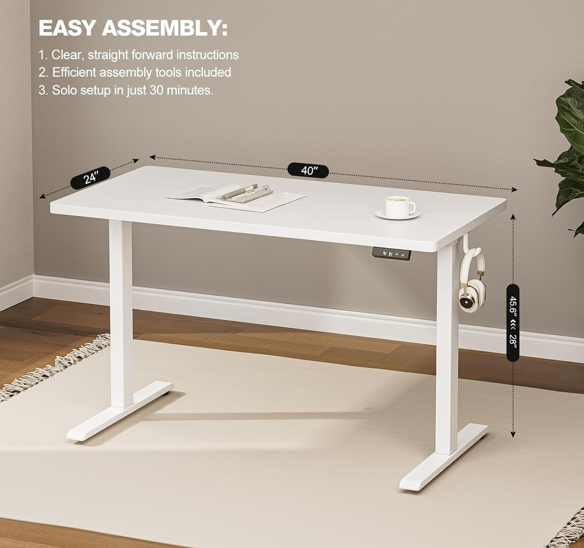 40 inch adjustable desk