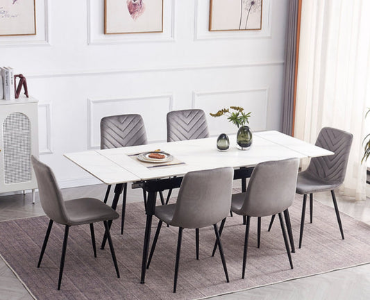 7 件套可折叠岩板餐桌椅