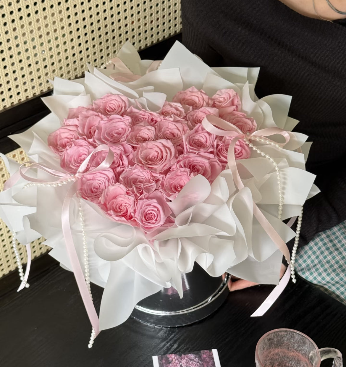 33朵粉荔枝玫瑰心型抱抱桶🎀