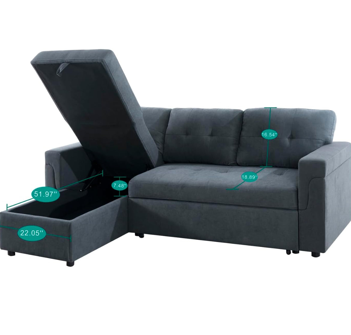 2.2m轻奢L型沙发床（可充电）