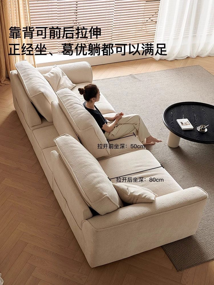 2.6m 雪尼尔可移动靠背花瓣沙发