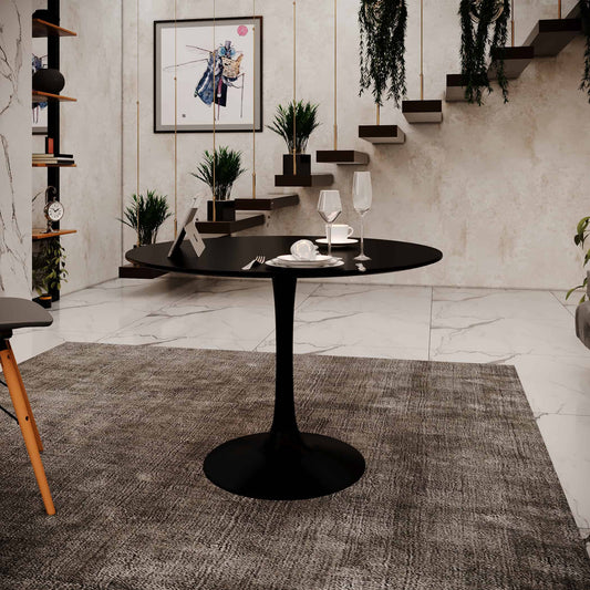 40 Inch Tulip Mid Century Modern Dining Table - Black
