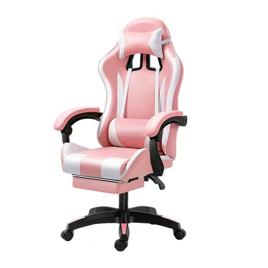 pink & White PU gaming chair