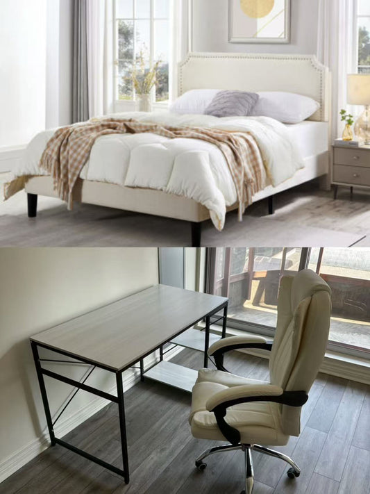 轻奢double 床架奶油卧室套装