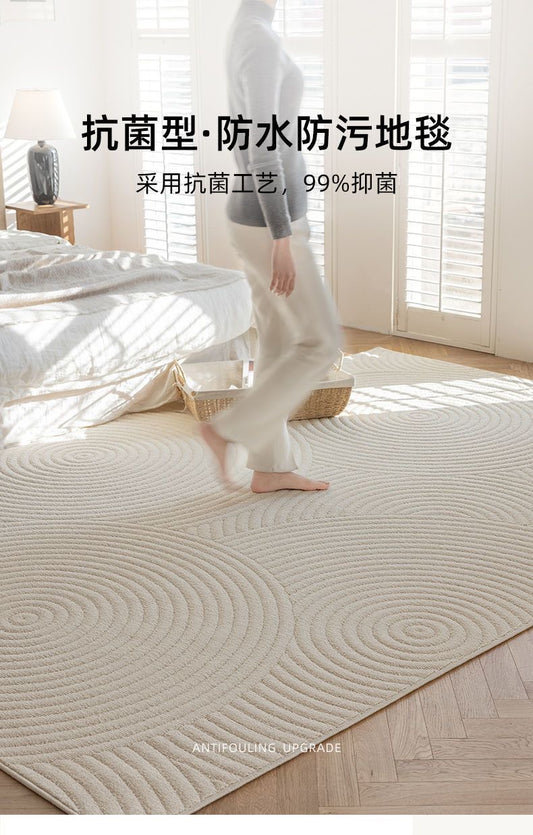 140*200cm奶油风黑科技防水防污地毯rug