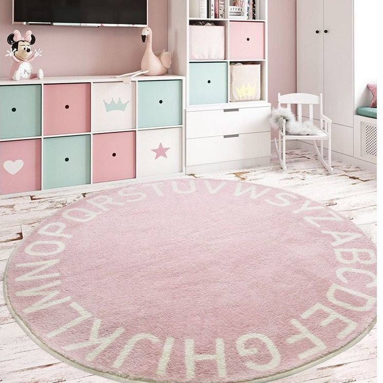 圆型羊羔绒地毯Super Soft Fluffy Shag Circle Area Rugs for Bedroom