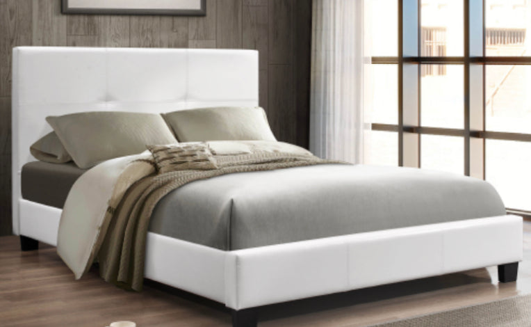 pu white bed frame