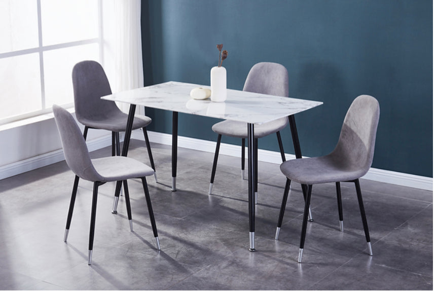 5pc Dinette marble glass Set